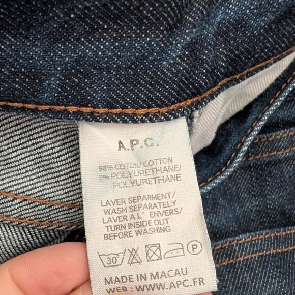 A.P.C. Jean Taille Haute Denim Mid-rise Straight Leg Jeans, size 40/L - Picture 9 of 9